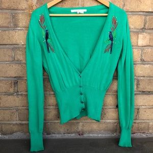 Vintage Embroidered parrot sweater